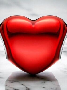 NEW Authentic Pandora RED Metallic Heart Charm #793337C02